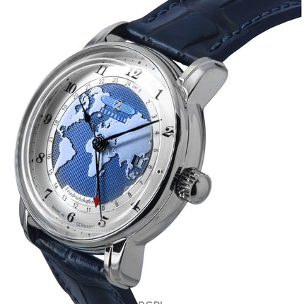 Zeppelin Friedrichshafen GMT læderrem Blue Dial Automatisk 85963 herreur