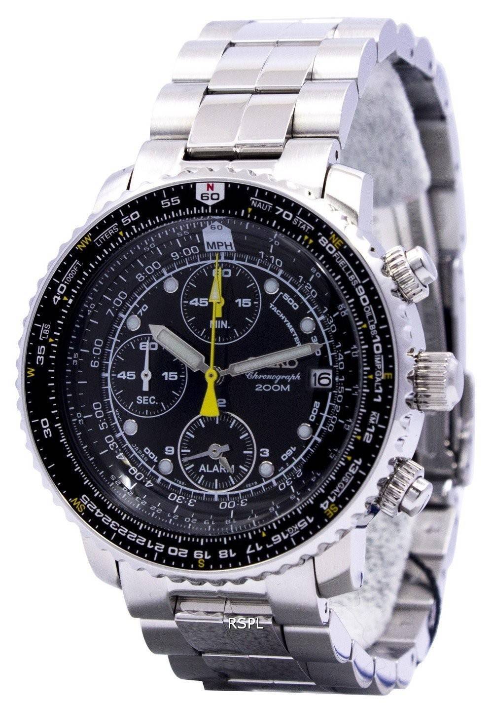 Seiko Flyvning Alarm Chronograph SNA411P1 SNA411P SNA411 Pilot's Ur ...