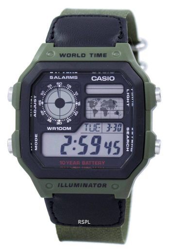 Casio verden tid Alarm Digital AE-1200WHB-3BV Herreur