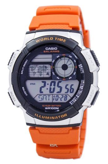 Casio ungdom serie Illuminator verden tid Alarm AE-1000W-4BV Herreur