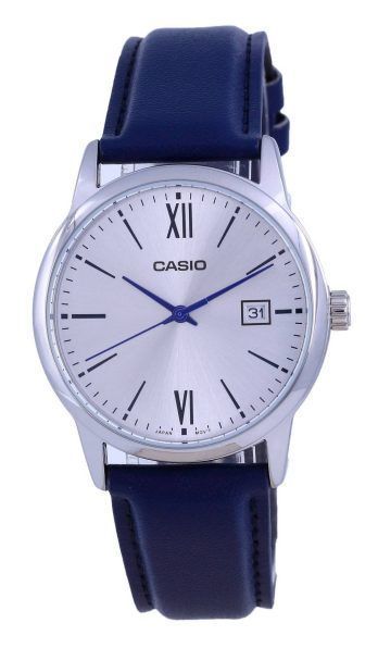 Casio SÃ¸lv urskive Rustfrit stÃ¥l Analog kvarts MTP-V002L-2B3 MTPV002L-2 Herreur