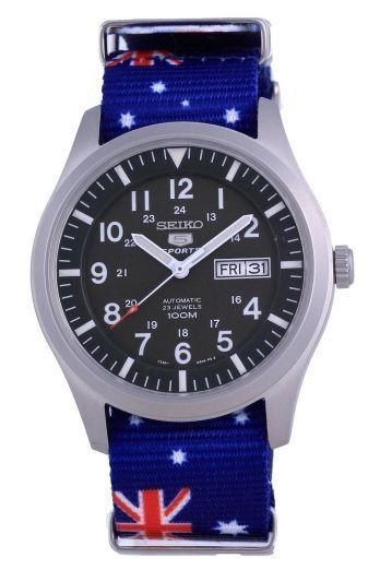 Seiko 5 Sports Military Automatic Polyester SNZG09K1-var-NATO30 100M Herreur