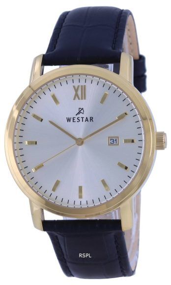 Westar Silver Dial LÃ¦derrem Quartz 50244 GPN 102 herreur