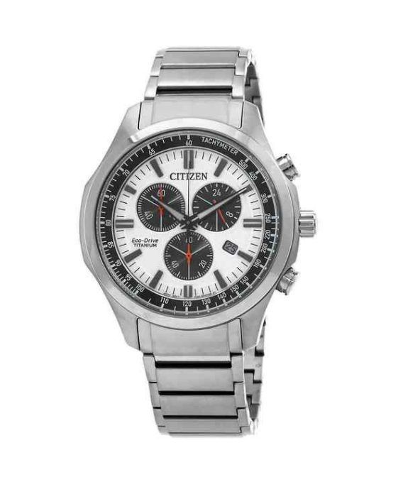 Citizen Eco-Drive Chronograph Super Titanium White Dial AT2530-85A 100M herreur