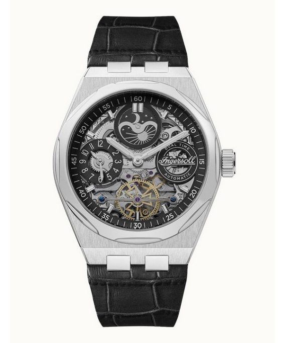 Ingersoll The Broadway Dual Time Black Skeleton Dial Automatisk I12903 herreur