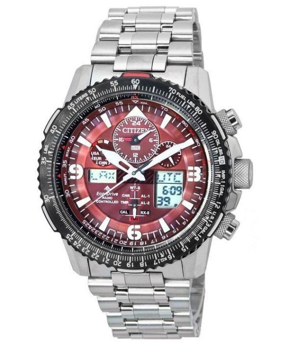 Citizen Promaster Skyhawk Perpetual Calendar Red Dial Eco-Drive Diver's JY8086-89X 200M herreur