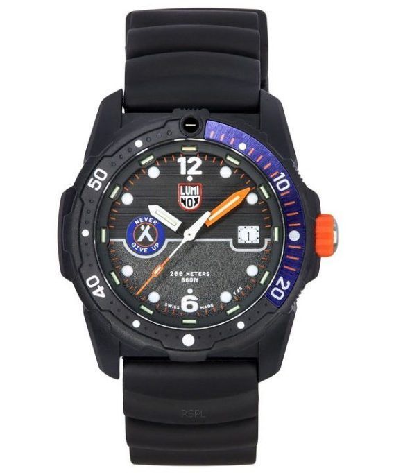 Luminox Bear Grylls Survival SEA gummirem Black Dial Swiss Quartz Diver's XB.3723 200M herreur