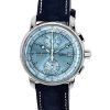 Zeppelin 100 Jahre Chronograph læderrem Ice Blue Dial Quartz 86704 herreur