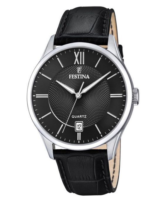 Festina Classics Læderrem Sort Urskive Quartz F20426-3 Herreur