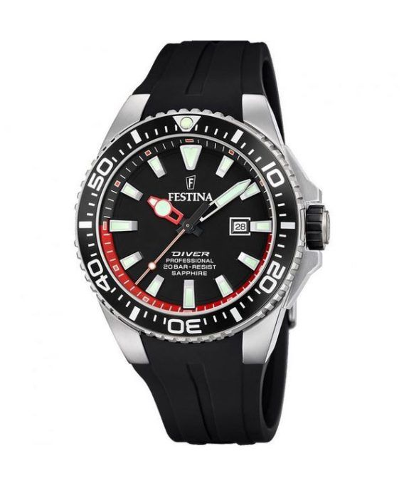 Festina Diver gummirem Black Dial Quartz F20664-3 200M herreur