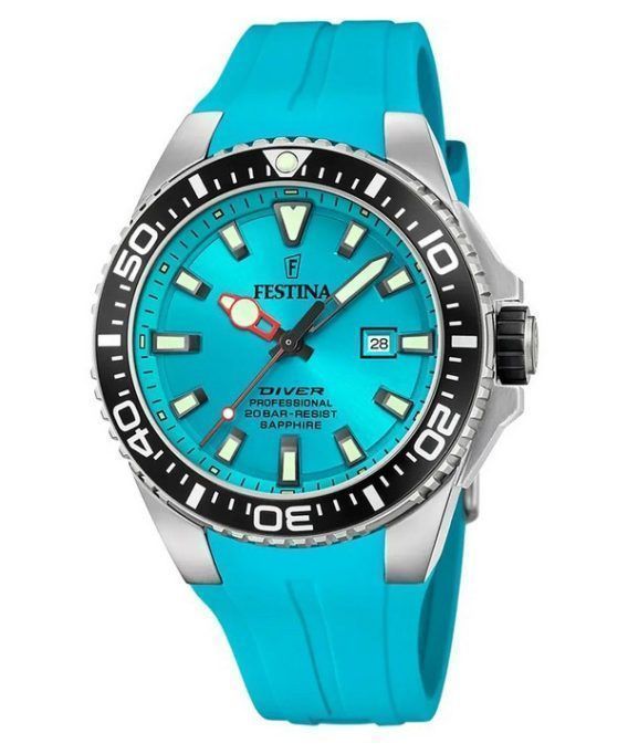 Festina Diver gummirem turkis urskive Quartz F20664-5 200M herreur