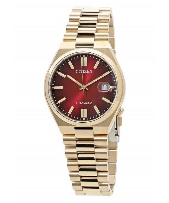 Citizen Tsuyosa Gold Tone rustfrit stål vinrød skive automatisk NJ0153-82X herreur