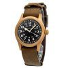 Hamilton Khaki Field Mekanisk Bronze Læderrem Sort Urskive H69459530 Herreur