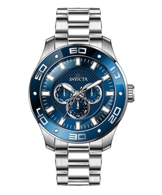 Invicta Pro Diver Scuba GMT rustfrit stål Blue Dial Quartz 45757 100M herreur