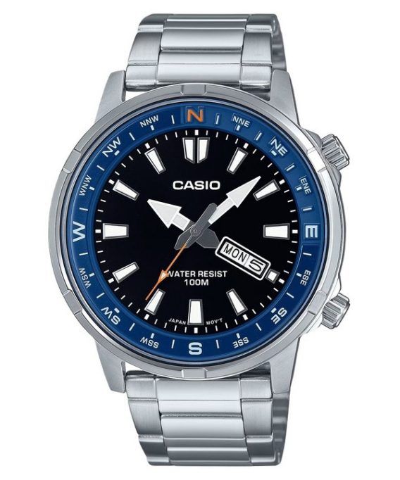 Casio Standard Analog Rustfrit Stål Sort Urskive Quartz MTD-130D-1A2V 100M herreur