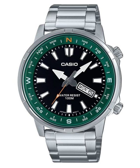 Casio Standard Analog Rustfrit Stål Sort Urskive Quartz MTD-130D-1A3V 100M herreur