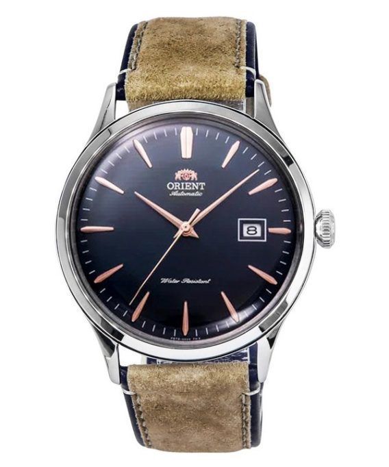 Orient Bambino Version 4 Klassisk ruskindslæderrem Navy Blue Dial Automatisk RA-AC0P02L10B herreur