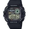 Casio Standard Digital Graph Moon Phase Resin Rem Quartz WS-1700H-1AV 100M herreur