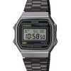 Casio Vintage Heritage farver rustfrit stål sort skive kvarts A168WEHB-1A unisex ur