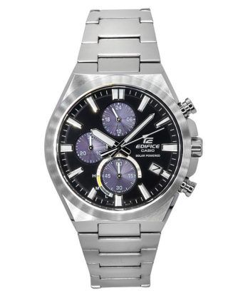 Casio Edifice Analog Chronograph Rustfrit Stål Sort Urskive Solar EQS-950D-1A 100M herreur