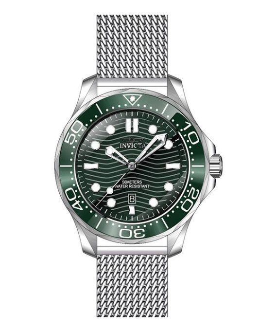 Invicta Pro Diver Rustfrit Stål Grøn Urskive Quartz 45980 Herreur