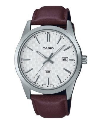 Casio Standard Analog Læderrem White Dial Quartz MTP-VD03L-5A herreur