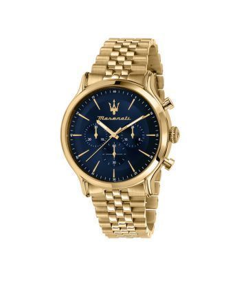 Maserati Epoca Limited Edition Chronograph Gold Tone Rustfri Blue Dial Quartz R8873618031 100M herreur