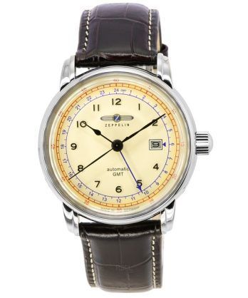 Zeppelin LZ 126 Los Angeles GMT læderrem Beige Urskive Automatisk 76685 herreur