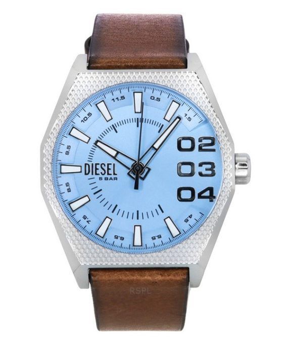 Diesel skraber læderrem Blue Dial Quartz DZ2174 Herreur