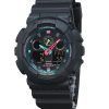 Casio G-Shock Analog Digital Multi Fluorescent Accents Series Resin Rem Black Dial Quartz GA-100MF-1A 200M herreur