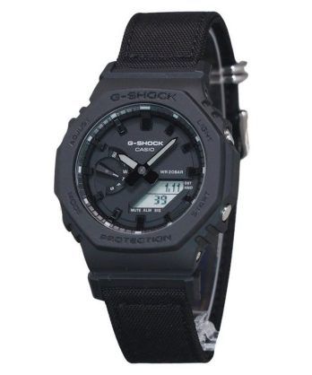 Casio G-Shock Analog Digital Eco Cloth Rem Black Dial Quartz GA-2100BCE-1A 200M herreur