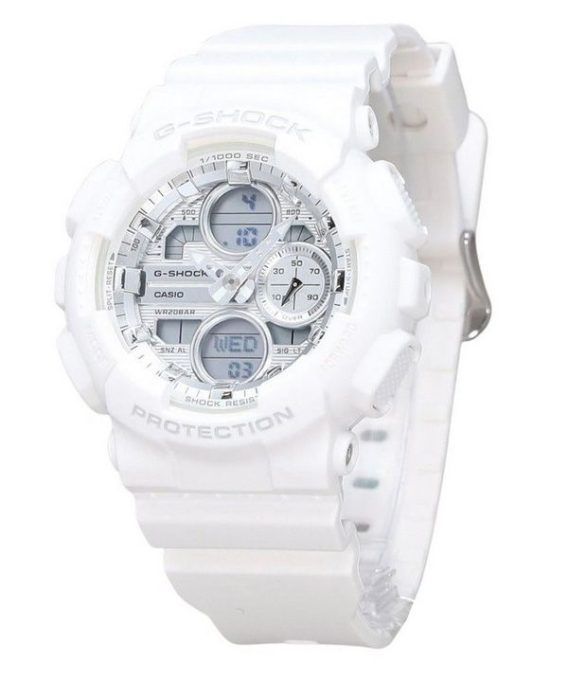 Casio G-Shock Analog Digital Bio Baseret Hvid Resin Rem Sølv Urskive Quartz GMA-S140VA-7A 200M Dameur