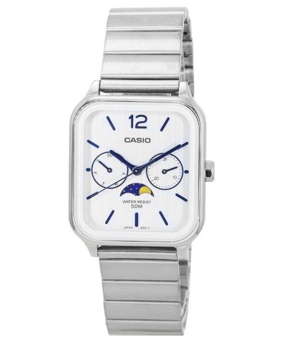 Casio Standard Analog Moon Phase Silver Dial Quartz MTP-M305D-7A herreur