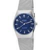 Skagen Grenen Lille Solar Powered Rustfrit Stål Mesh Armbånd Blue Dial SKW3080 Dameur