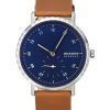 Skagen Kuppel Brun læderrem Blue Dial Quartz SKW6888 Herreur