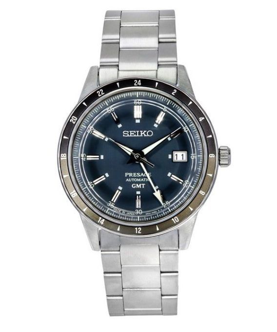 Seiko Presage Style60&#39,s GMT rustfrit stål blå skive automatisk SSK009J1 herreur