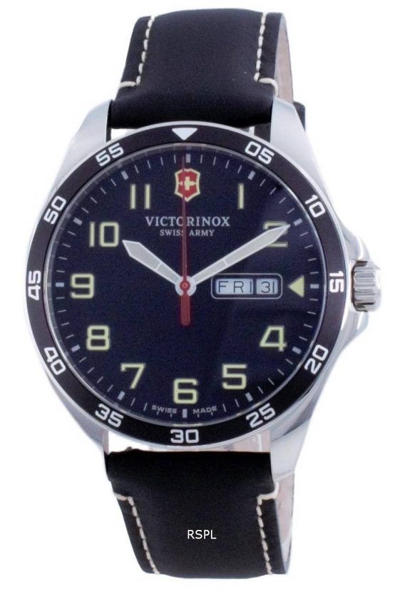 Victorinox Fieldforce læder sort urskive kvarts 241846 100M herreur