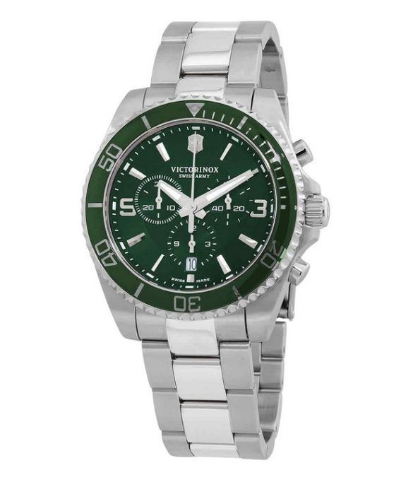 Victorinox Swiss Army Maverick Chronograph rustfrit stål grøn skive kvarts 241946 100M herreur