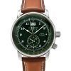 Zeppelin LZ126 Los Angeles brun læderrem Green Dial Quartz 86444 herreur