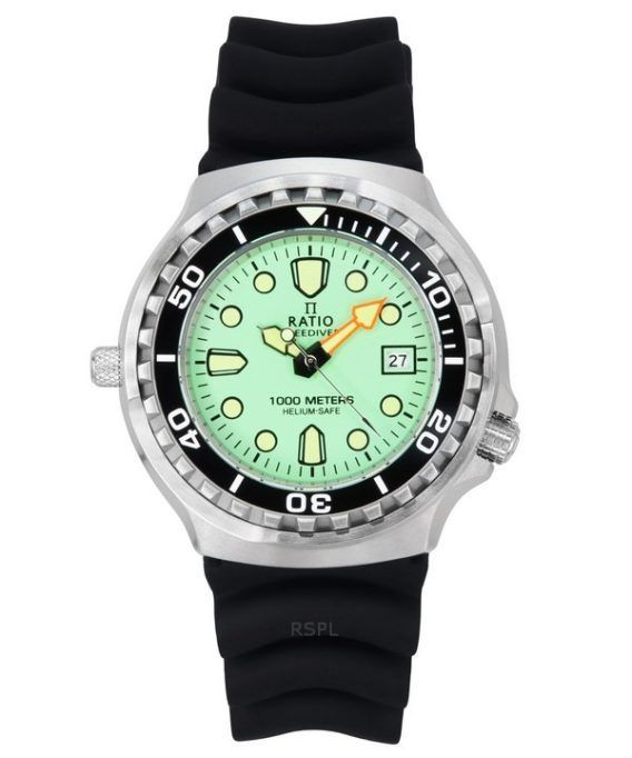 Ratio FreeDiver Version 02 Helium Safe 1000M Sapphire Quartz Mint Green Dial 1038EF102V-GRN-V02 Herreur