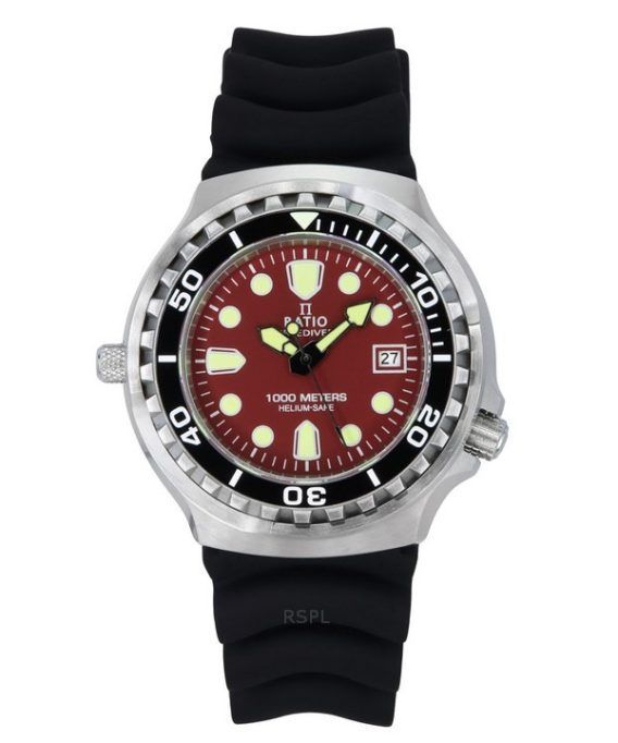 Ratio FreeDiver Version 02 Helium Safe 1000M Sapphire Quartz Red Dial 1038EF102V-RED-V02 Herreur