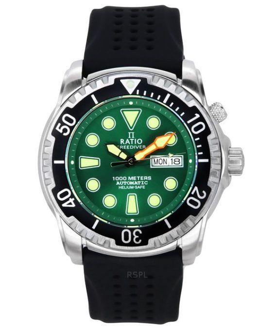 Ratio FreeDiver Version 02 Helium Safe 1000M Sapphire Automatic Green Dial 1068HA90-34VA-GRN-V02 Herreur