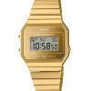 Casio Vintage digitalt guld rustfrit stål kvarts A700WEVG-9A unisex ur