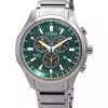 Citizen Eco-Drive Super Titanium Chronograph Green Dial AT2530-85X 100M herreur