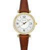 Fossil Carlie Brown Læderrem Krystal Accenter Sølv Urskive Quartz ES5297 Dameur