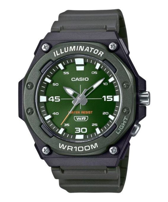 Casio Standard Analog Resin Rem Grøn Urskive Quartz MW-620H-3AV 100M herreur