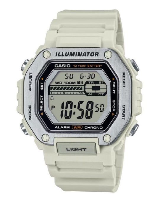 Casio Standard Digital Hvid Resin Rem Quartz MWD-110H-8AV 100M herreur