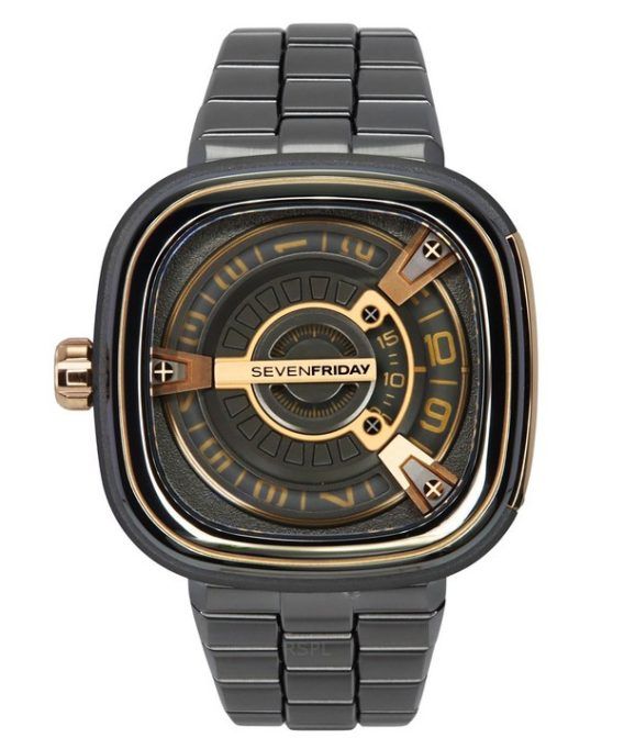 Sevenfriday M-series rustfrit stål sort skive automatisk M2/02M SF-M2-02M herreur