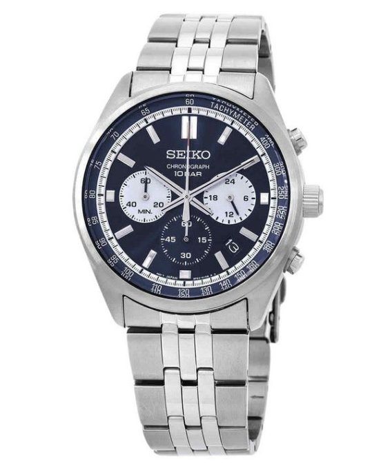 Seiko Discover More Chronograph Rustfrit Stål Blue Dial Quartz SSB427P1 100M herreur