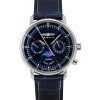 Zeppelin LZ14 Marine Moonphase læderrem Blue Dial Quartz 86353 Dameur